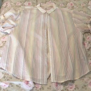 Boyfriend style pinstripe blouse.